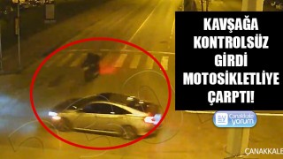 Kavşağa kontrolsüz girdi, motosikletliye çarptı!