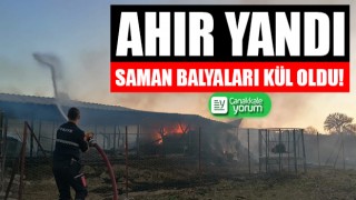 Ahır yandı, saman balyaları kül oldu!