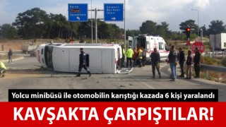 Ayvacık’ta minibüs ile otomobil çarpıştı: 6 yaralı