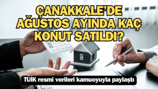 Çanakkale’de ağustos ayında kaç konut satıldı?